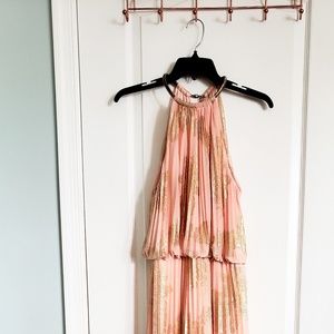 Peach gold occasion maxi dress